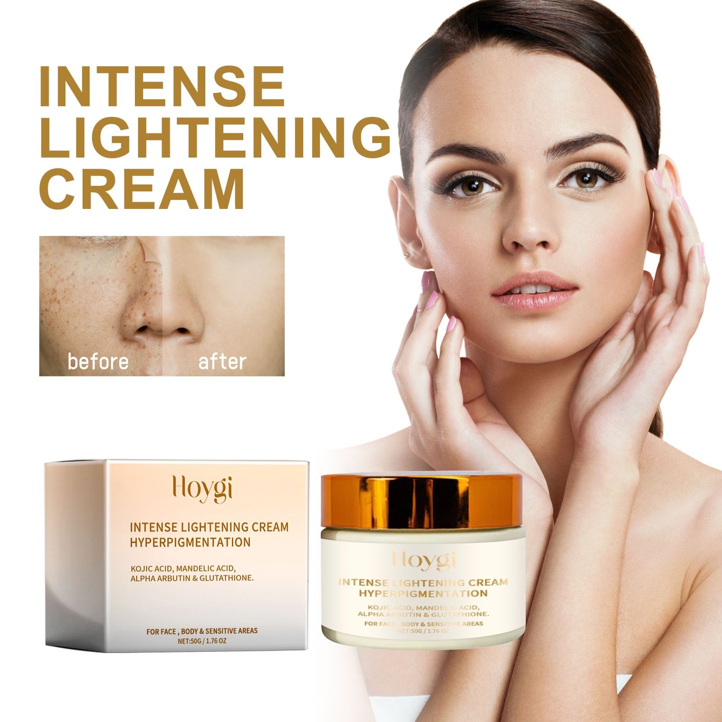 Hoygi Intense Lightening Cream, Ultra Hydrating Firming Radiance Skin Moisturizing Cream